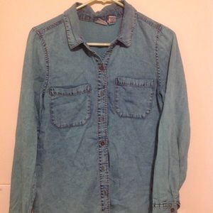 Acid wash Turquoise denim shirt